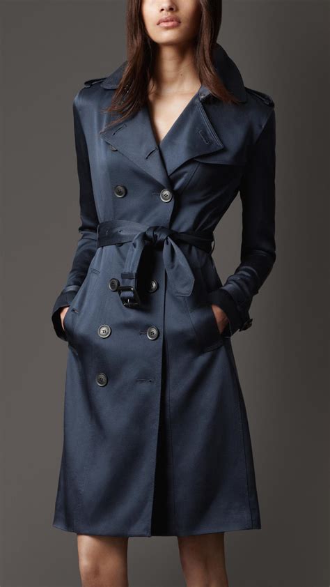 burberry silk trench coat blue|burberry trench coat cost.